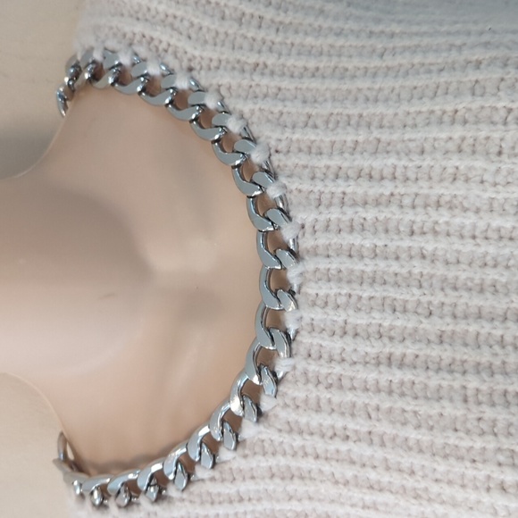 Zara Wool Blend Chain Collar Cropped Sweater S - Picture 9 of 16